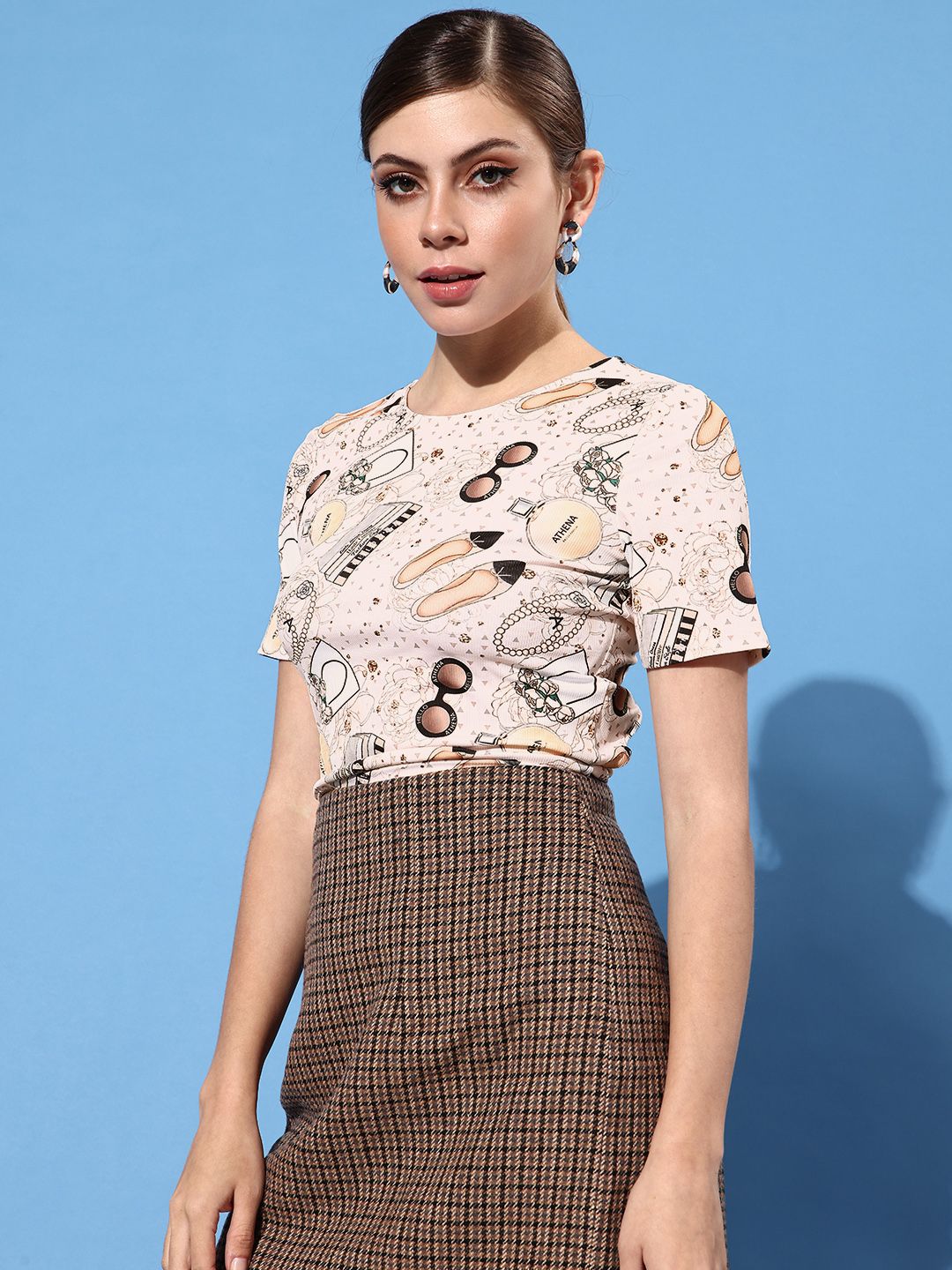 Athena Beige Conversational Off My Back Top