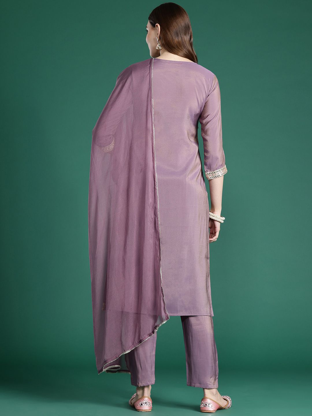 Indo Era Ethnic Motifs Embroidered Kurta with Trousers & With Dupatta