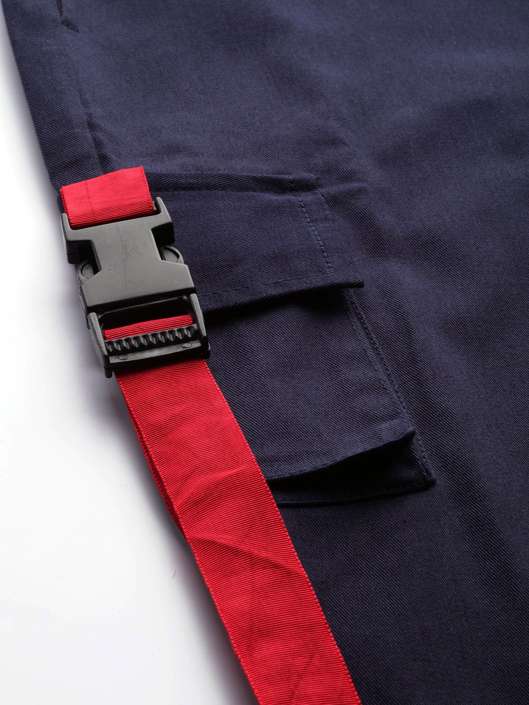 STREET 9 Women Navy Blue Regular Fit Solid Cargos