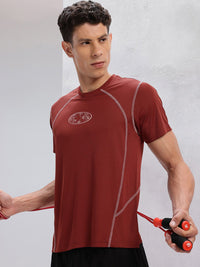 HRX by Hrithik Roshan Contrast Stitch Rapid-Dry Training T-shirt