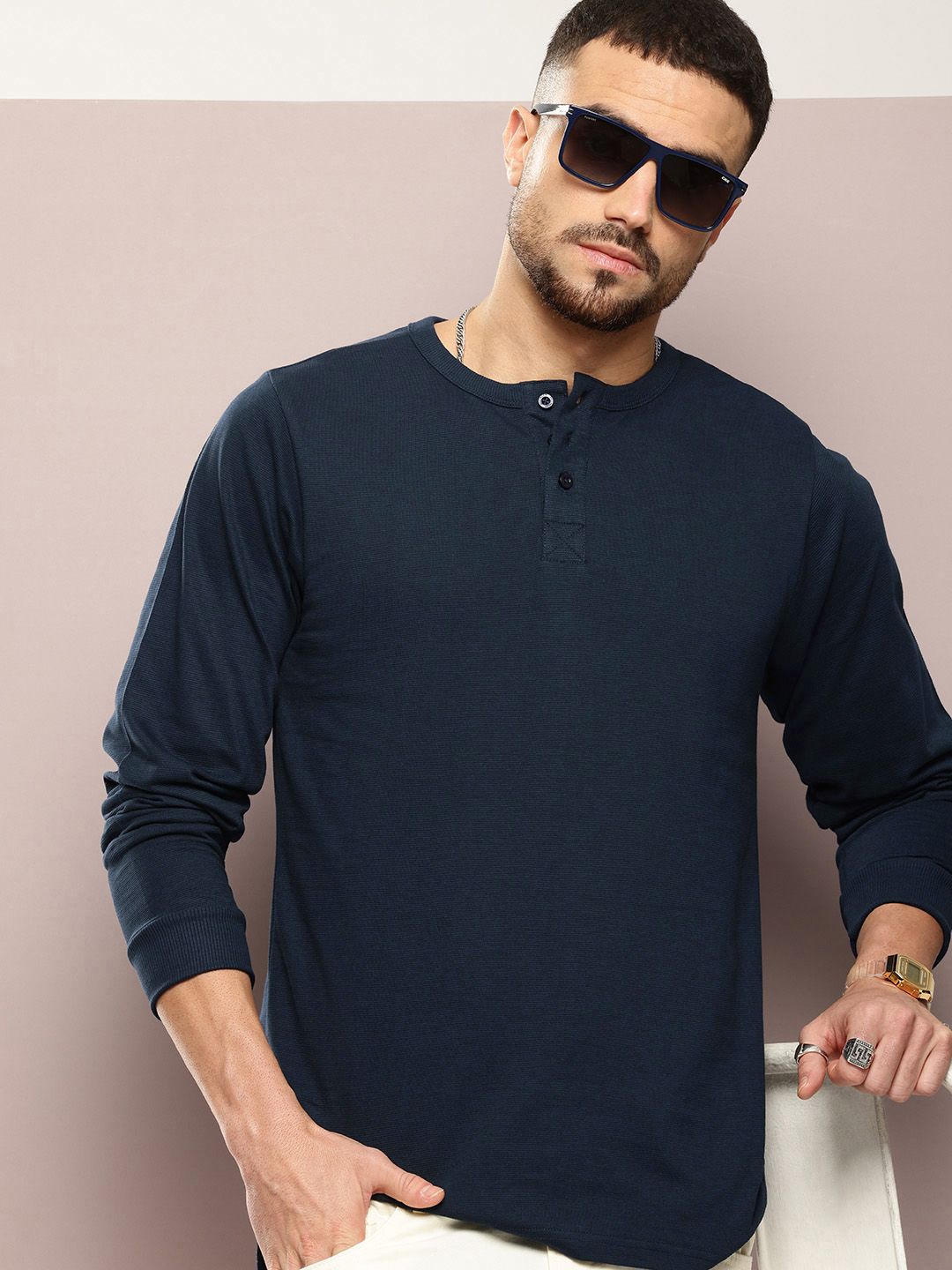 DILLINGER Men Henley Neck T-shirt