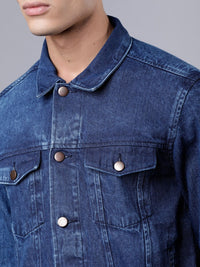 HIGHLANDER Men Blue Solid Denim Jacket