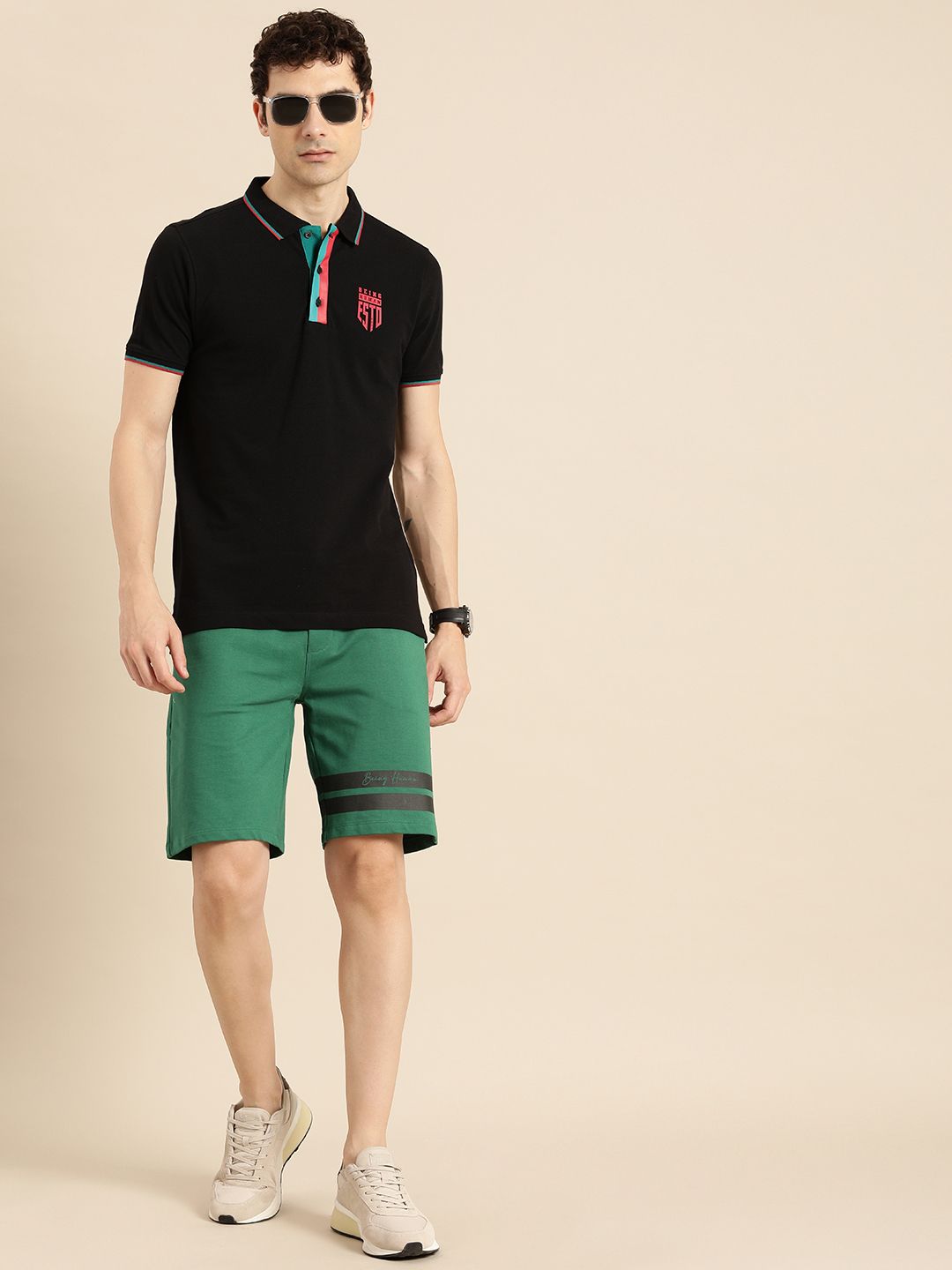 Being Human Men Pure Cotton Striped Shorts