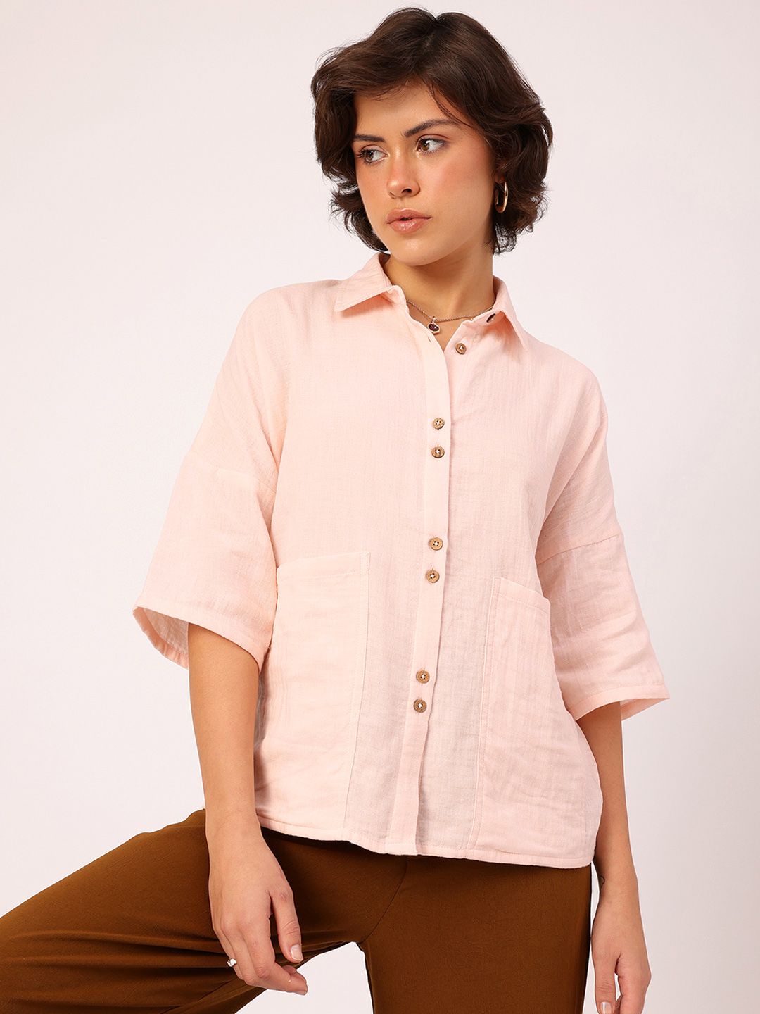 DressBerry Sunset Hues Mega Pockets Cotton Bliss Shirt