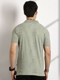 Thomas Scott Men Textured Polo Collar Regular Fit T-shirt