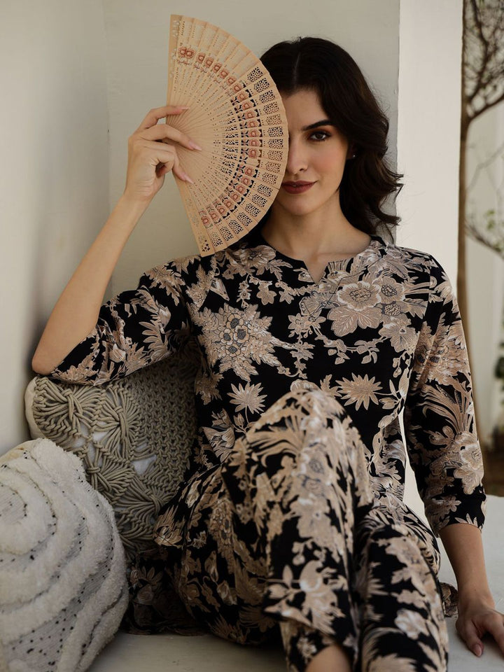 SANSKRUTIHOMES Women Floral Printed Pure Cotton Night suit