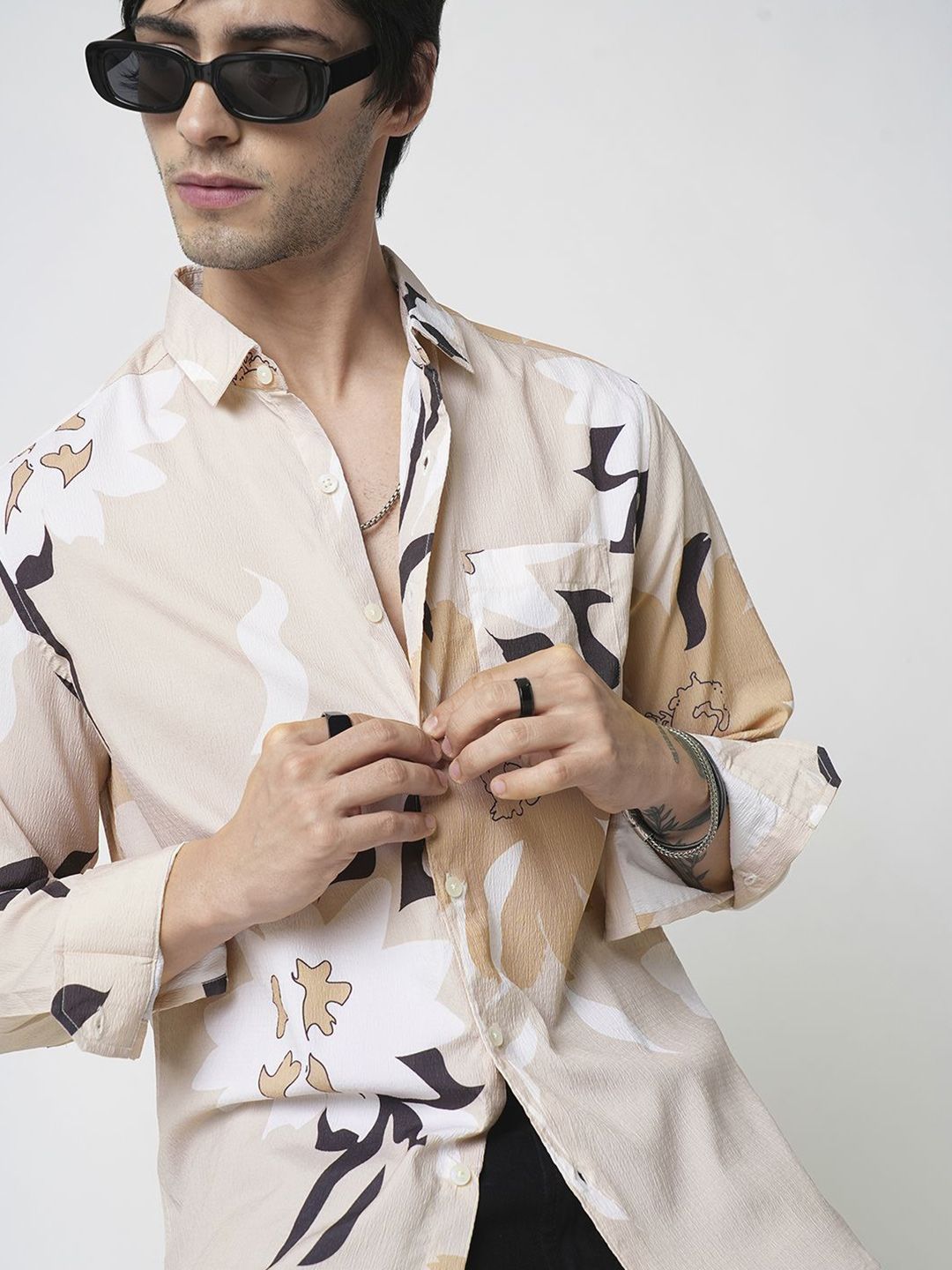 VASTRADO Men Floral Printed Opaque Casual Shirt