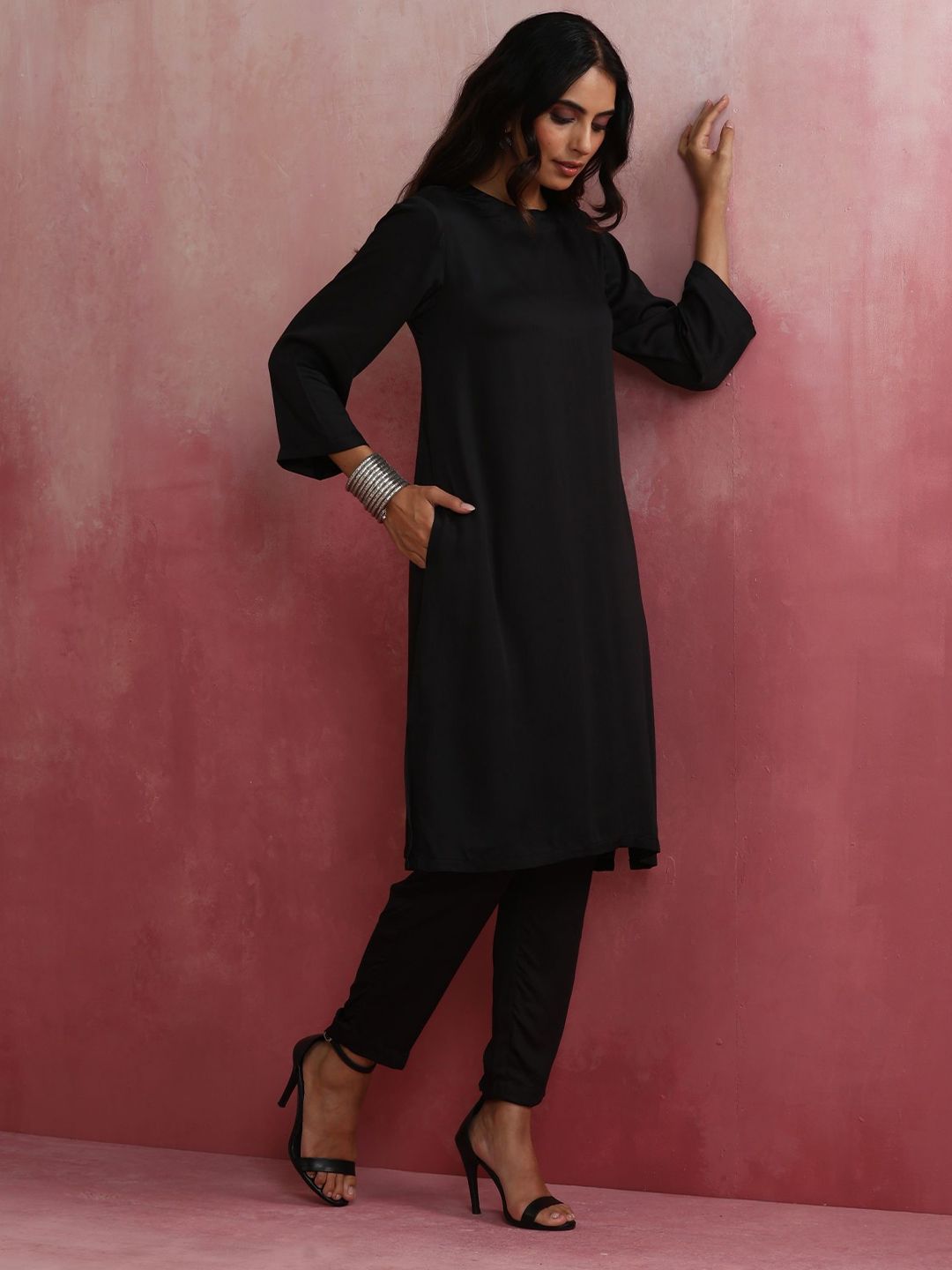 trueBrowns Round Neck Three Quarter Sleeve Tunic & Trouser Co-Ords
