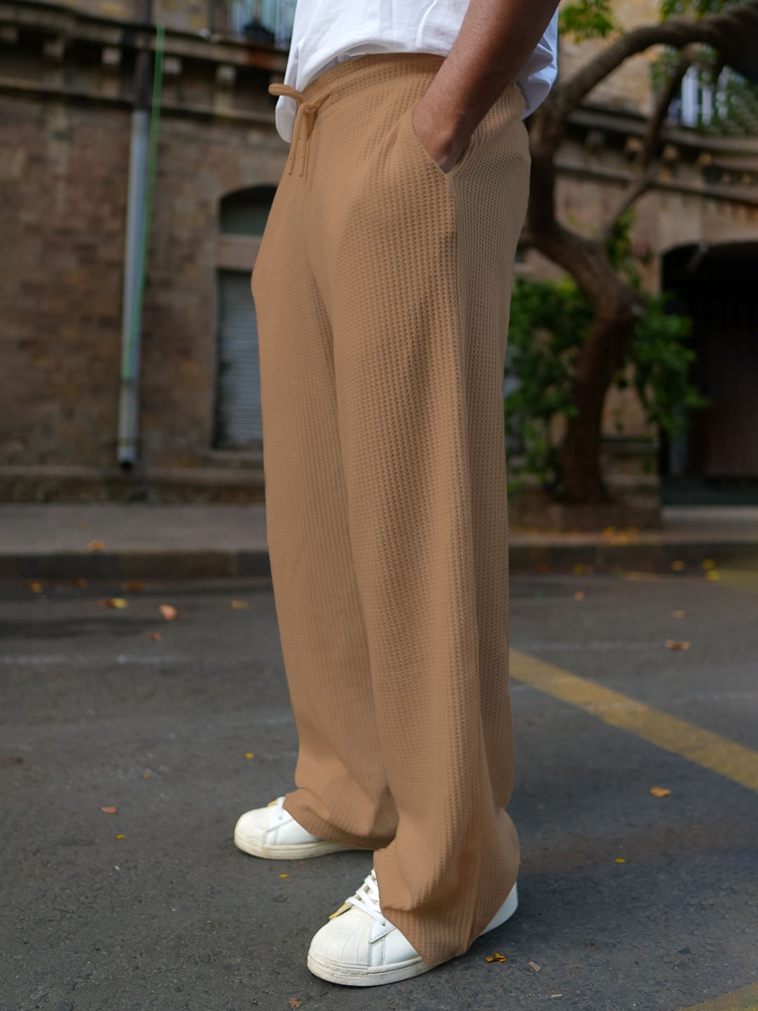 Powerlook Men Waffle Loose Fit Trousers