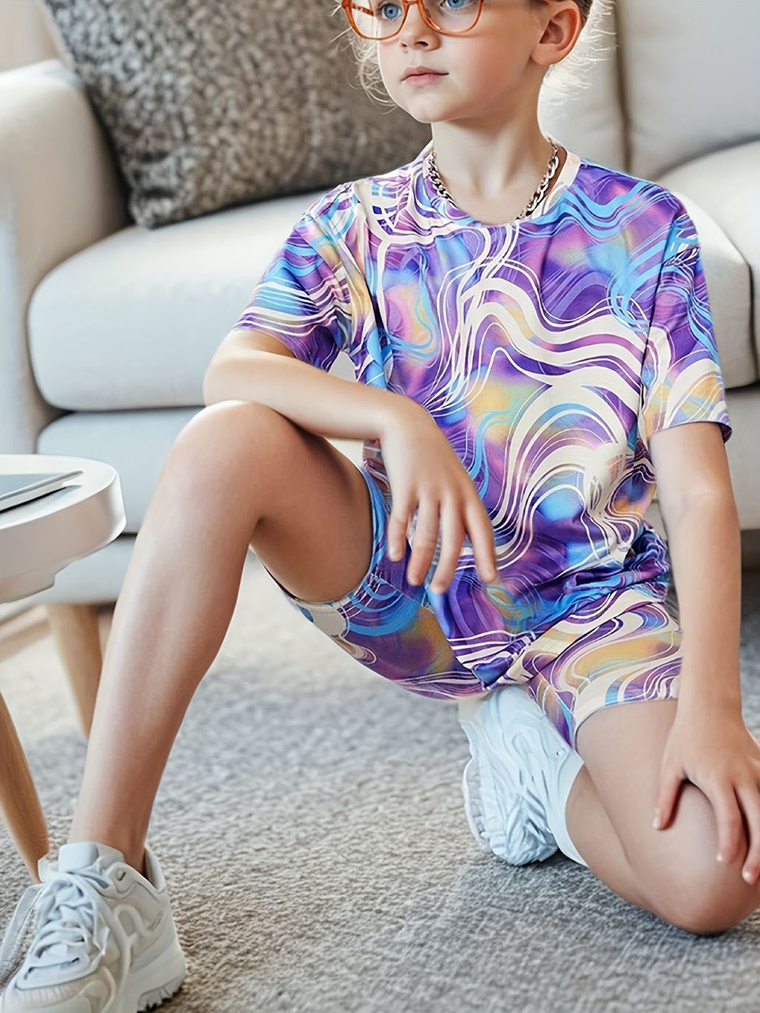 YK Printed T-shirt with Shorts