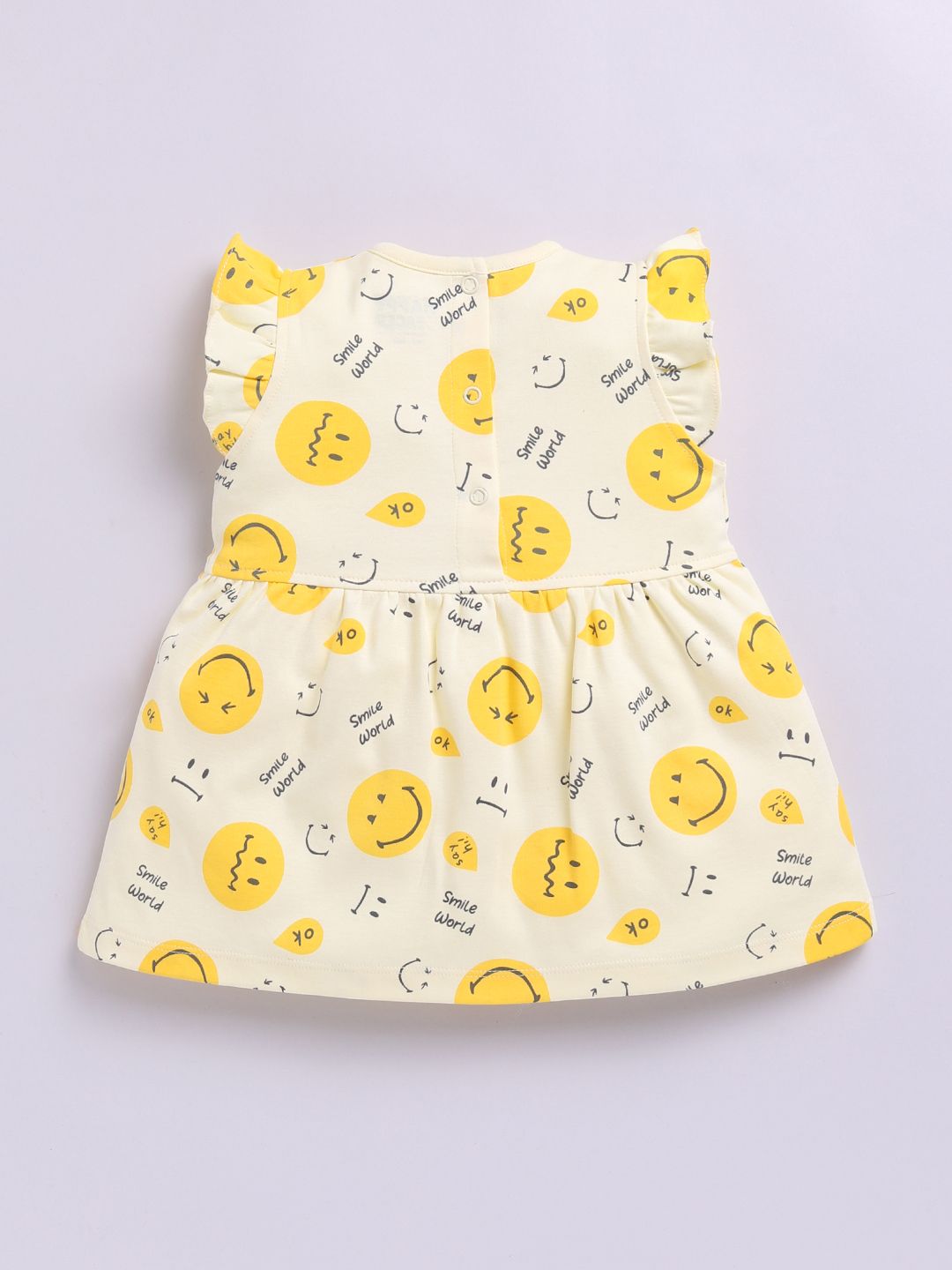 Happy Faces Infant Girls Smiley Printed Pure Cotton A-Line Dress