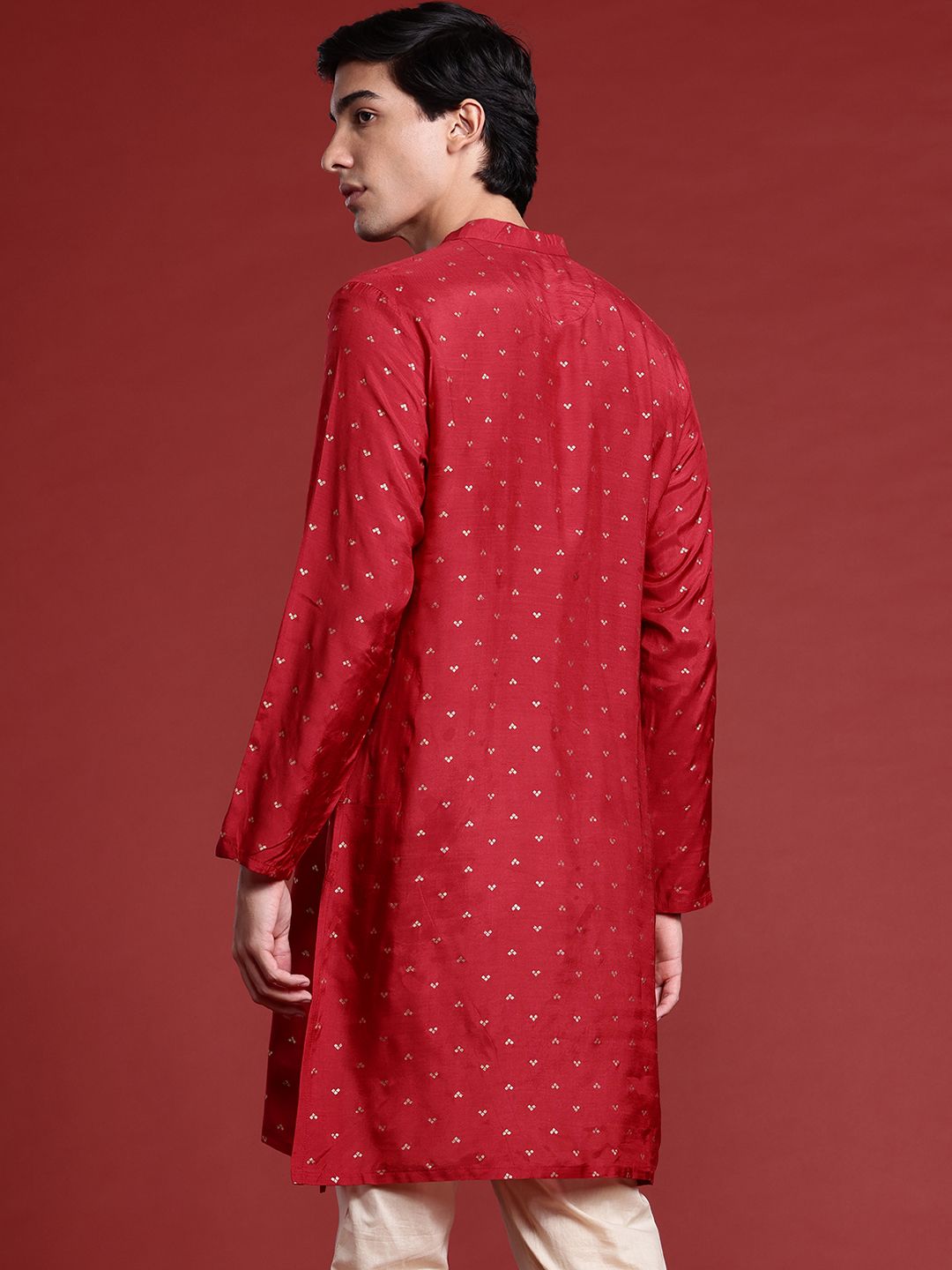 Anouk Printed Mandarin Collar Straight Kurta
