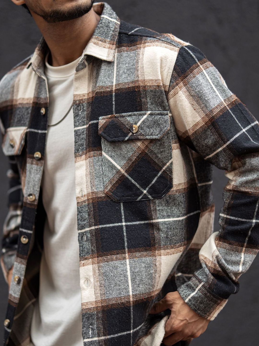 Powerlook Men Tartan Checks Opaque Checked Casual Shirt