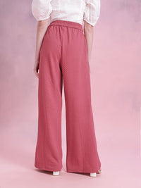 DressBerry Women Textured Wide Leg Trousers