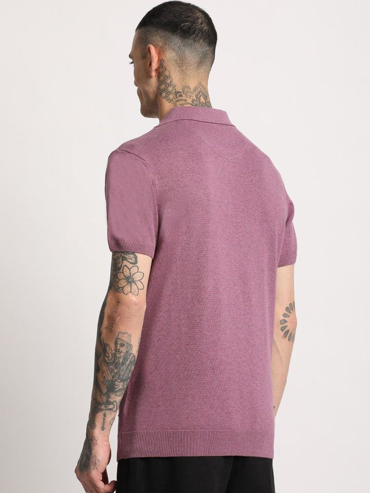 THE BEAR HOUSE Men Solid Regular Fit Cotton Polo Collar T-Shirt