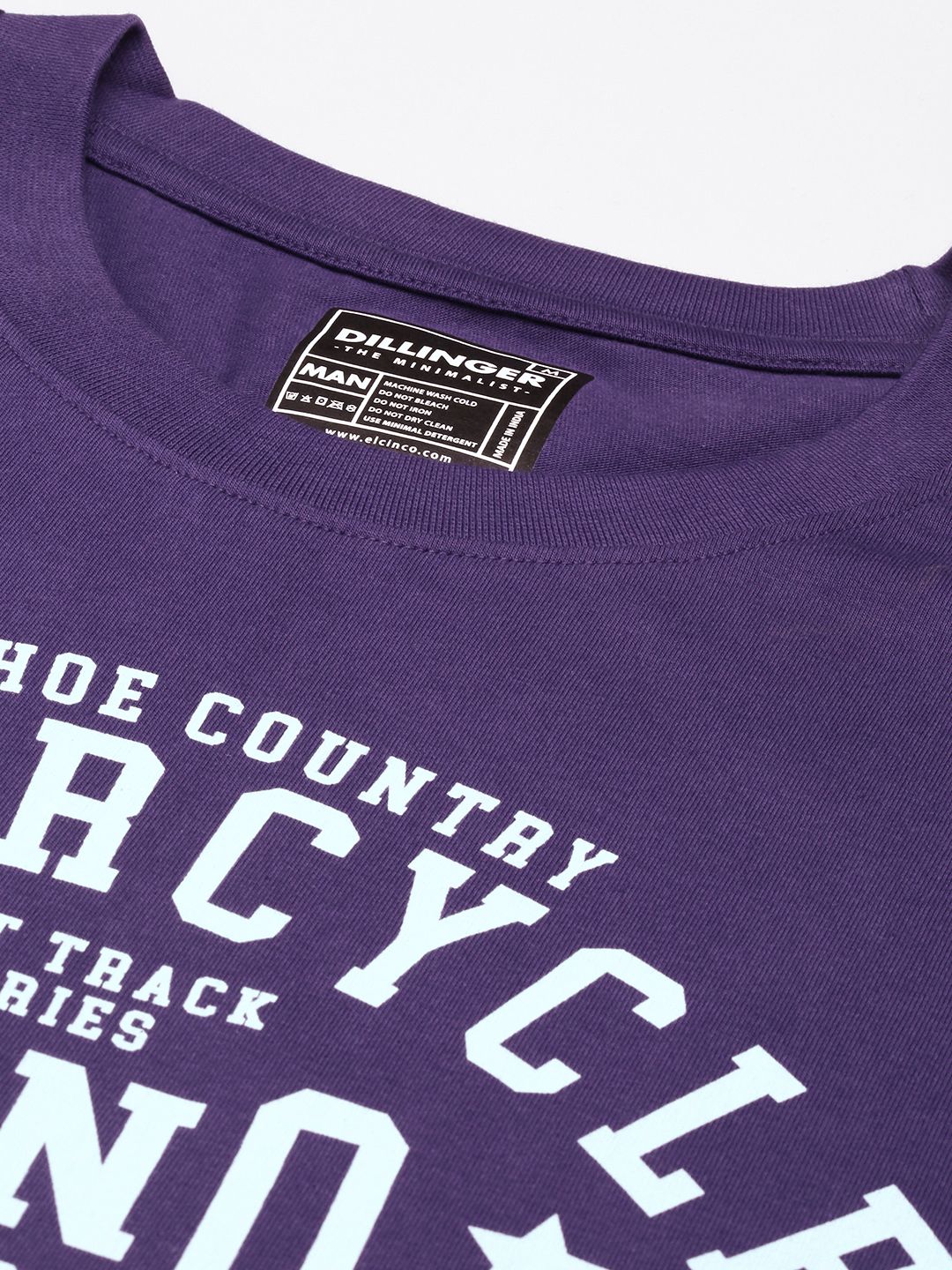 DILLINGER Men Navy Blue Typography Printed Pure Cotton Oversized T-shirt