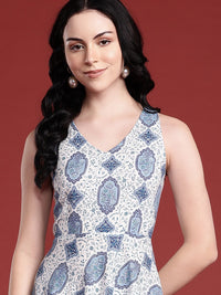 Anouk Floral Printed A-Line Ethnic Dress