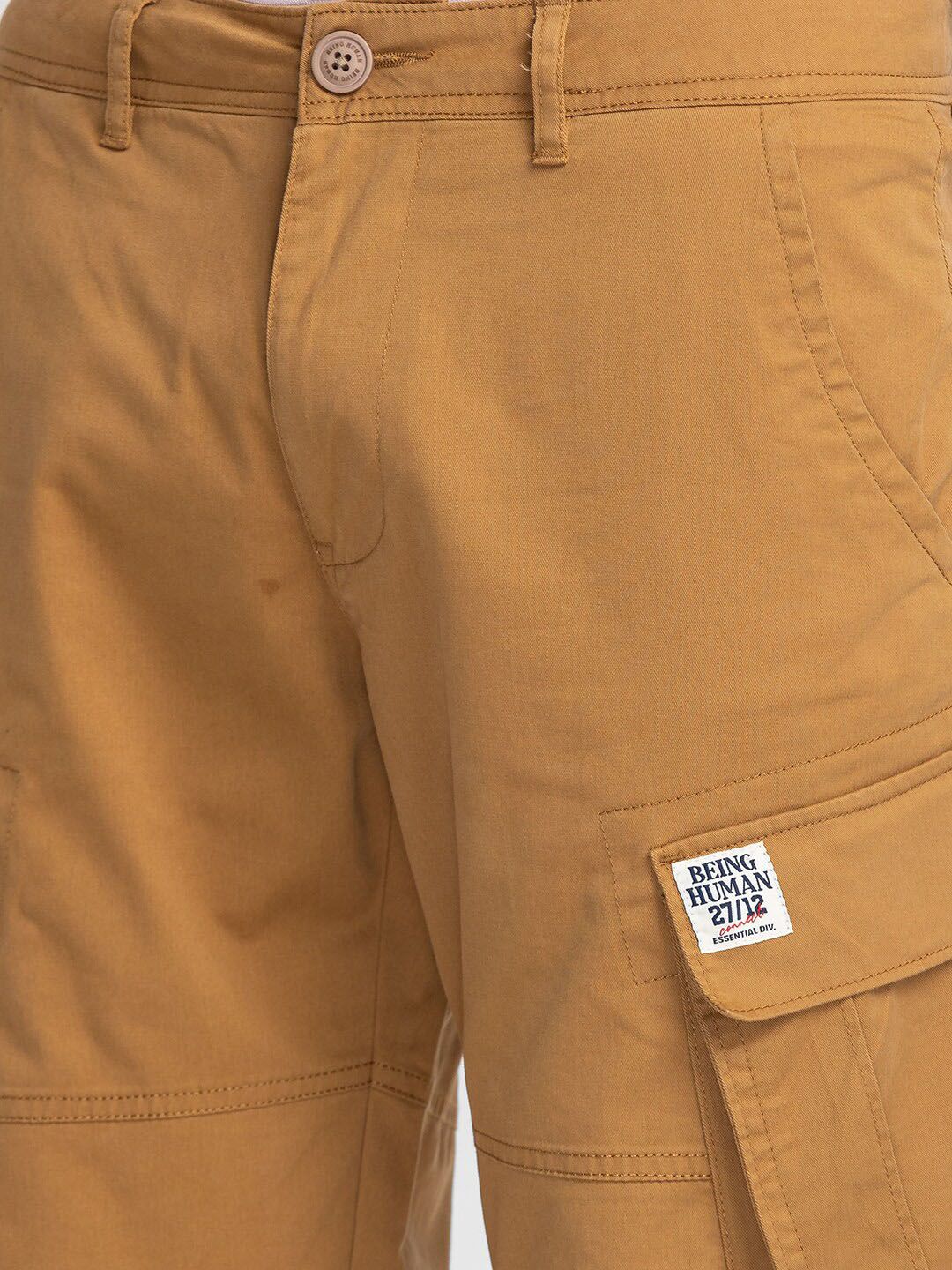 Being Human Men Slim Fit Cotton Cargos Trousers