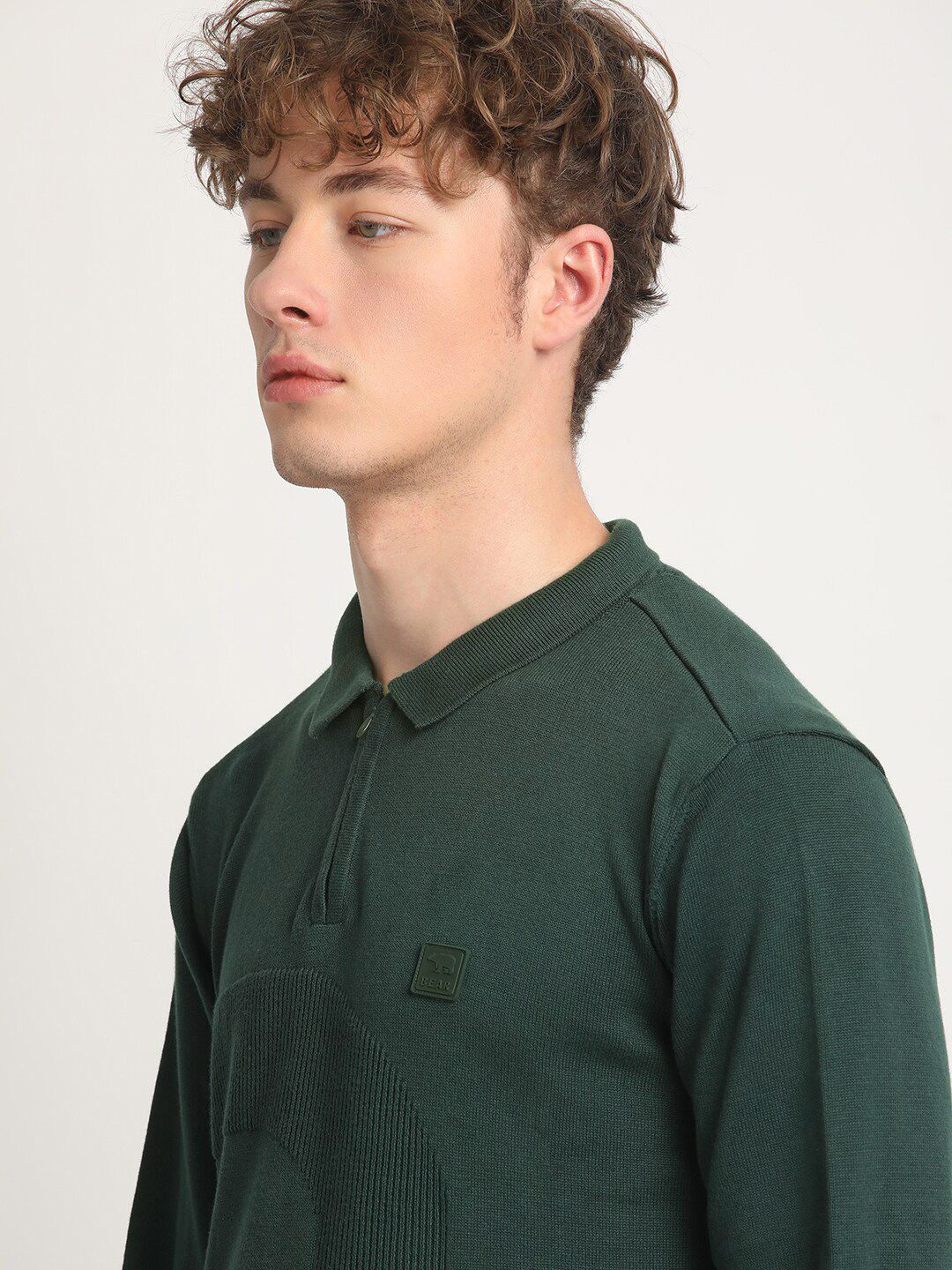 THE BEAR HOUSE Polo Collar Slim Fit Pure Cotton T-shirt