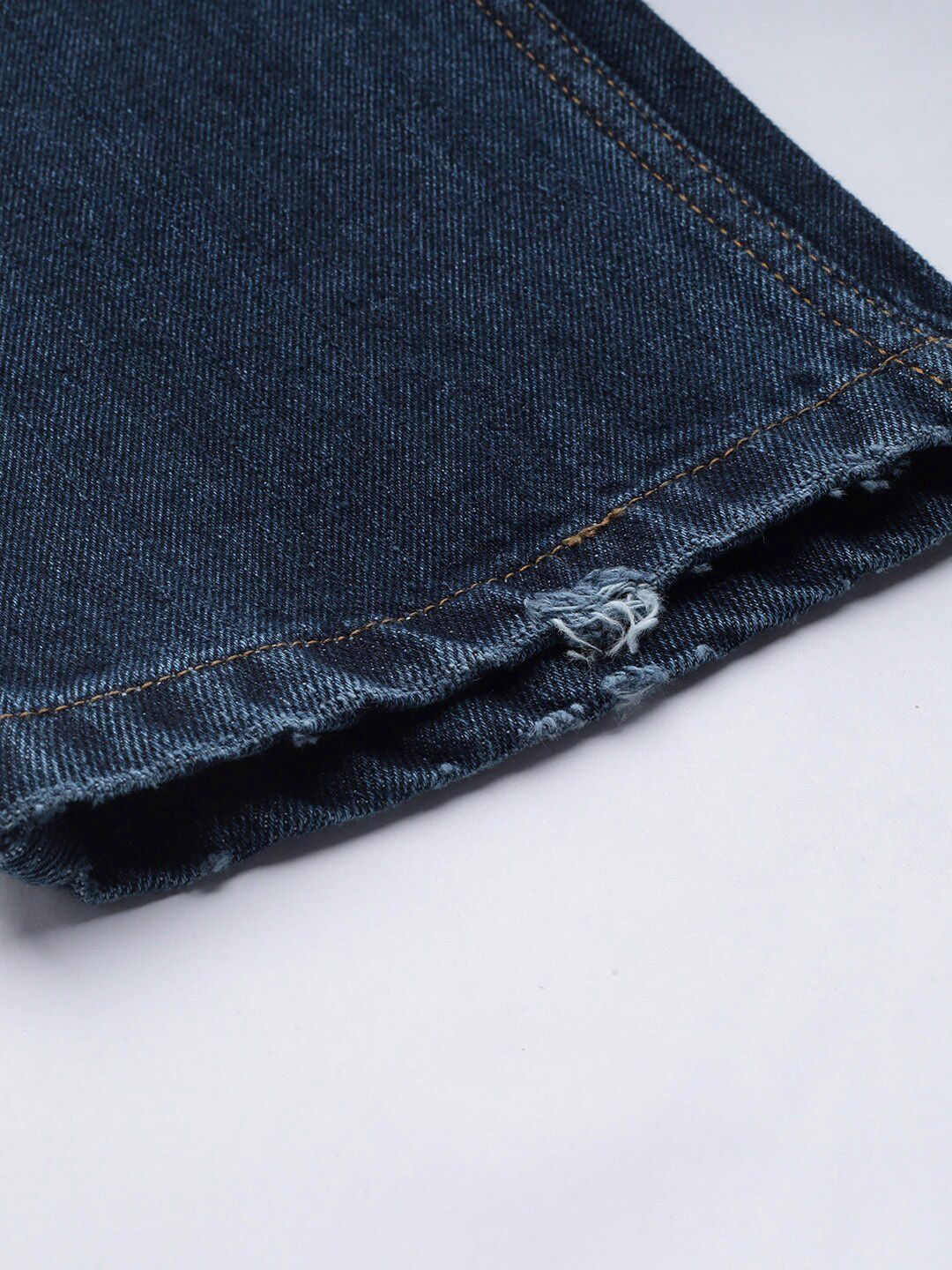 STREET 9 Women Pure Cotton Blue Straight Fit Mid-Rise Mildly Distressed Jeans