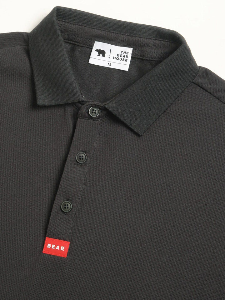 THE BEAR HOUSE Polo Collar Short Sleeves Slim Fit T-shirt