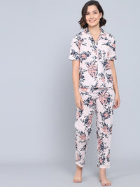 SANSKRUTIHOMES Women Printed Pure Cotton Night Suits