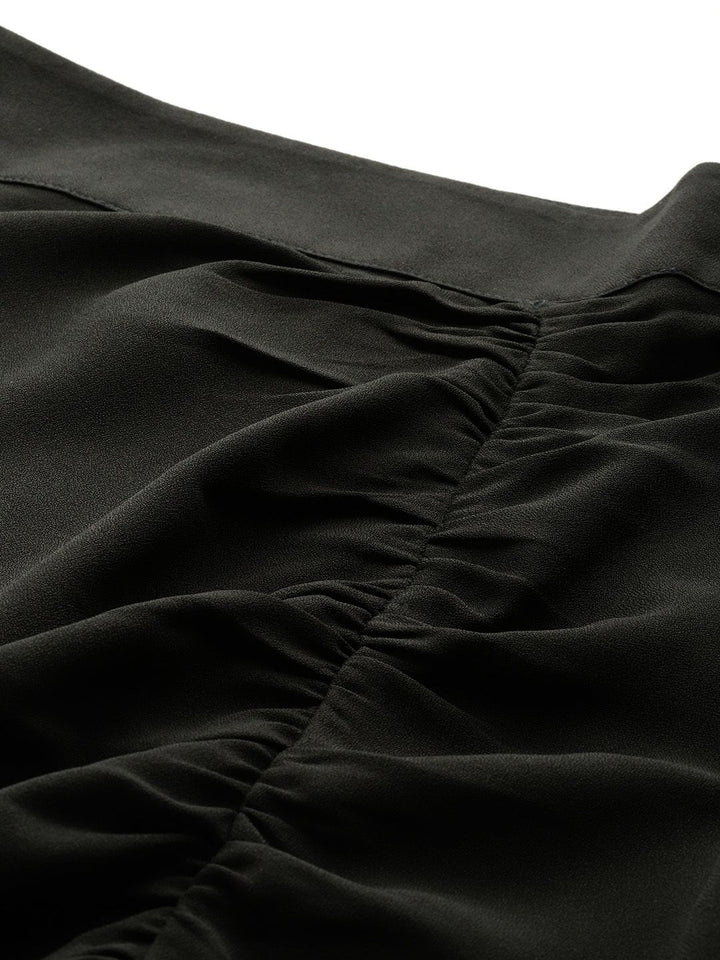 all about you Ruched High Waist Straight Midi Skirt