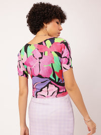DressBerry Blush & Bold Printed Ruched Top