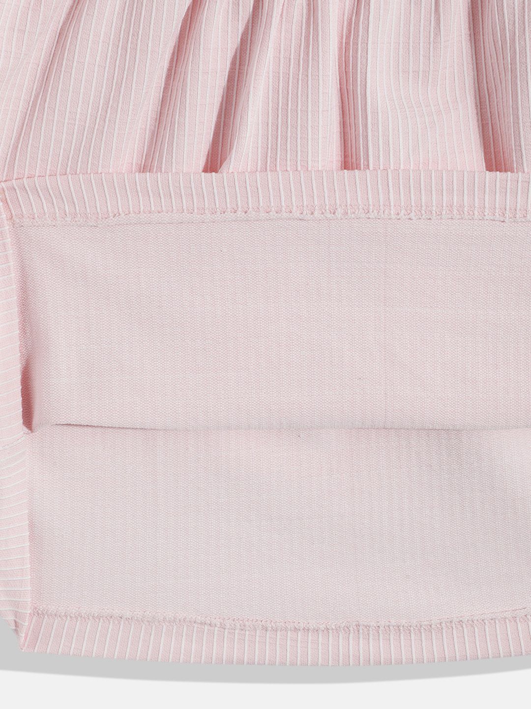 Happy Faces Girls Striped Ruffled Fit & Flare Pure Cotton Dress