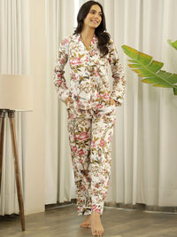 SANSKRUTIHOMES Women Printed Cotton Night suit