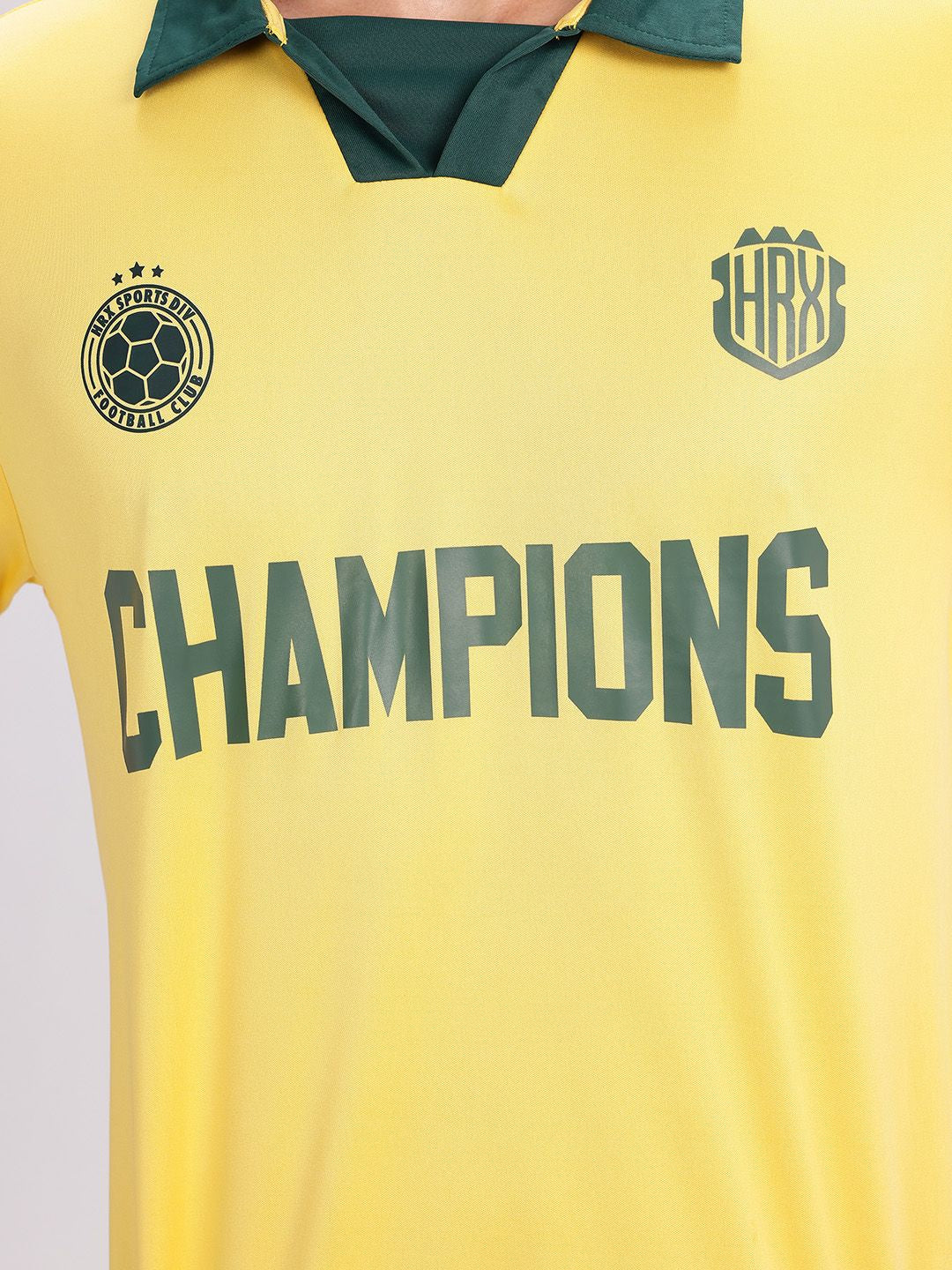 HRX by Hrithik Roshan Polo Collar Printed Rapid-Dry Football Jersey