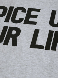 DILLINGER Women Grey Melange  Black Printed Round Neck Regular Fit Pure Cotton T-shirt