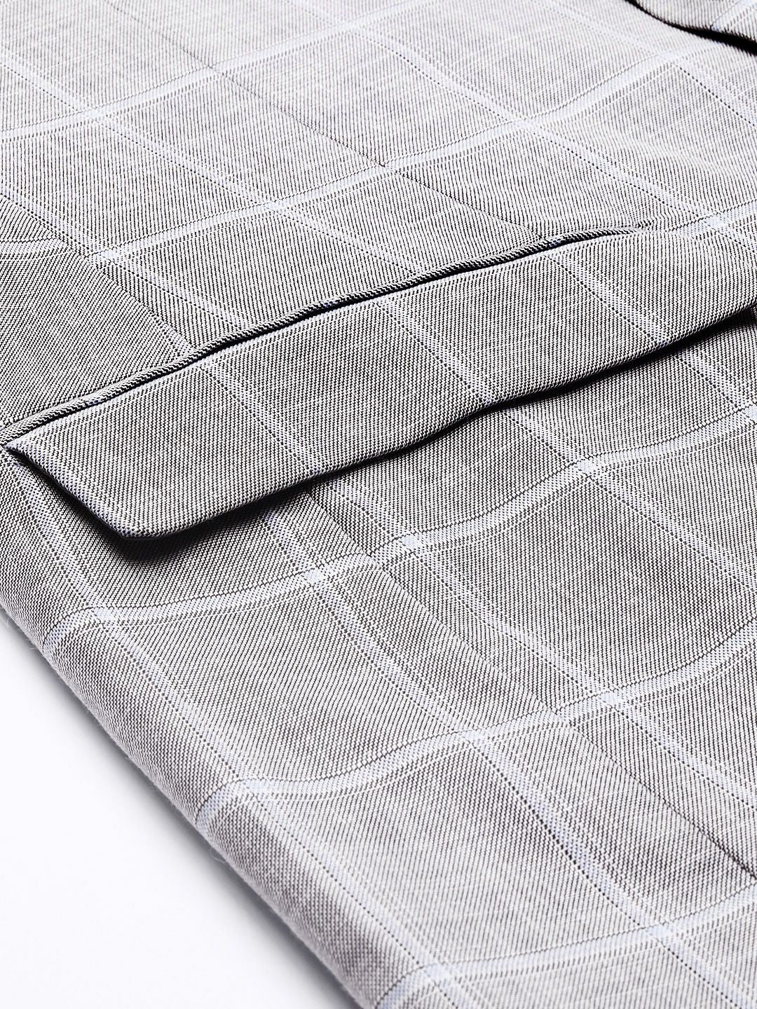 Park Avenue Checked Regular Fit Single-Breasted Formal Blazer