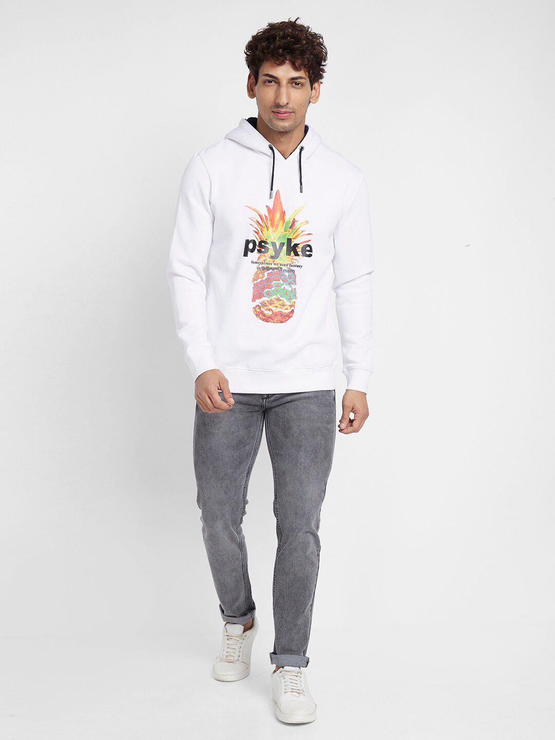 Being Human Graphic Printed Hooded Cotton Pullover