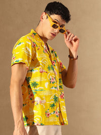 DENNISON Tropical Printed Oversized Casual Shirt
