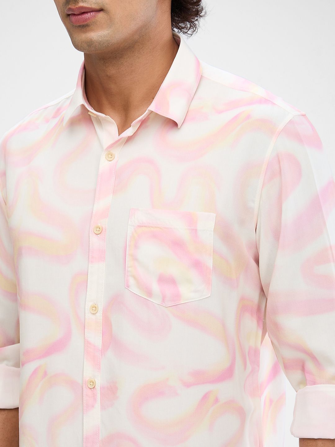 SPYKAR Men Slim Fit Abstract Printed Casual Shirt