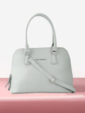 Lino Perros Grey Solid Structured Handheld Bag with Detachable Sling Strap