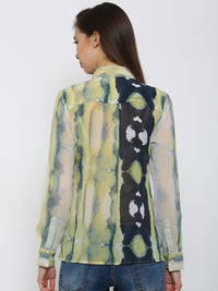 Park Avenue Women Yellow Printed Casual Shirt