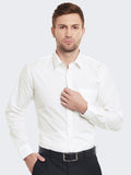 Hancock Men Cream-Coloured Slim Fit Solid Formal Shirt