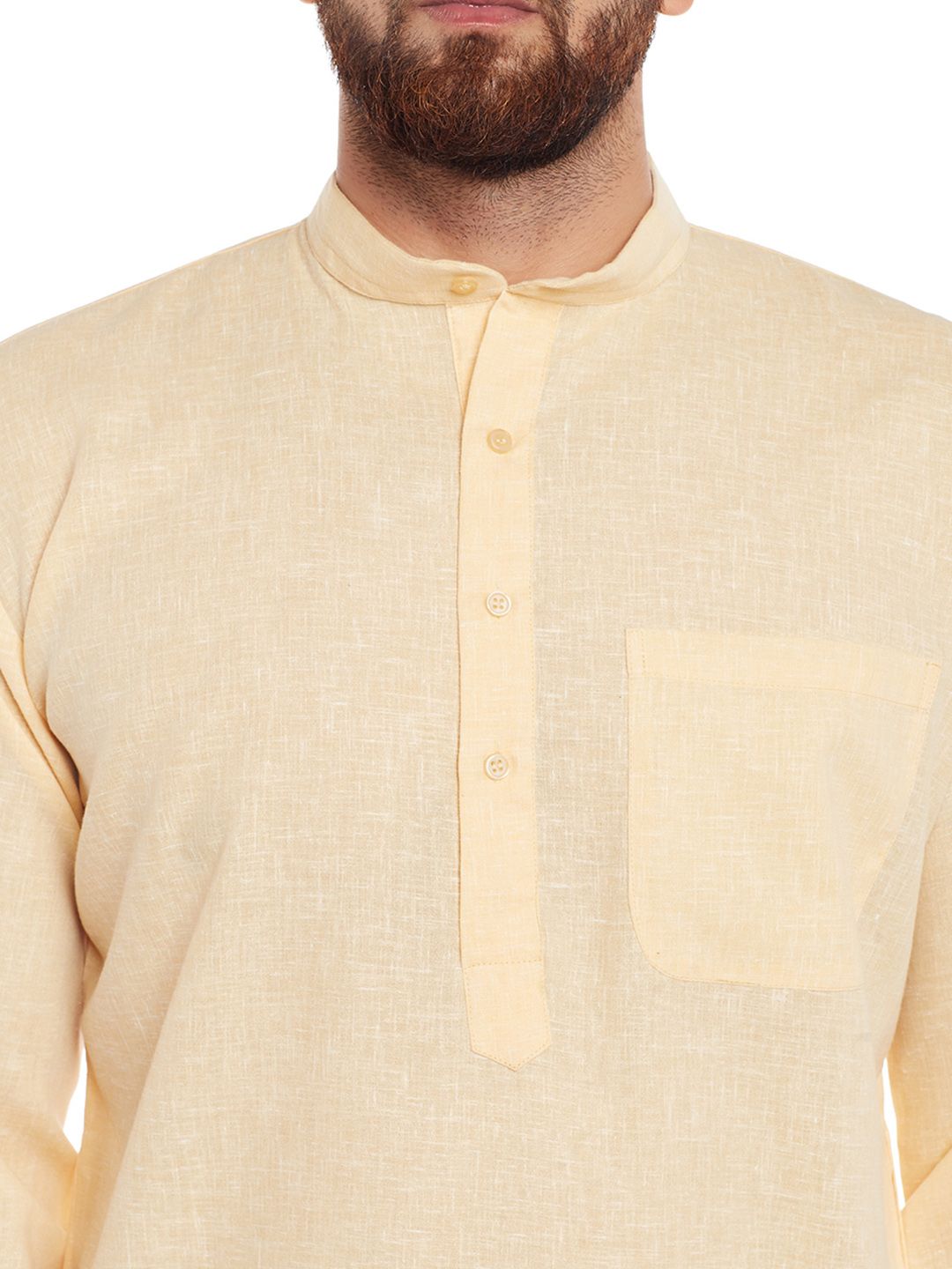 SOJANYA Lelaki Kuning Solid Kurta Lurus