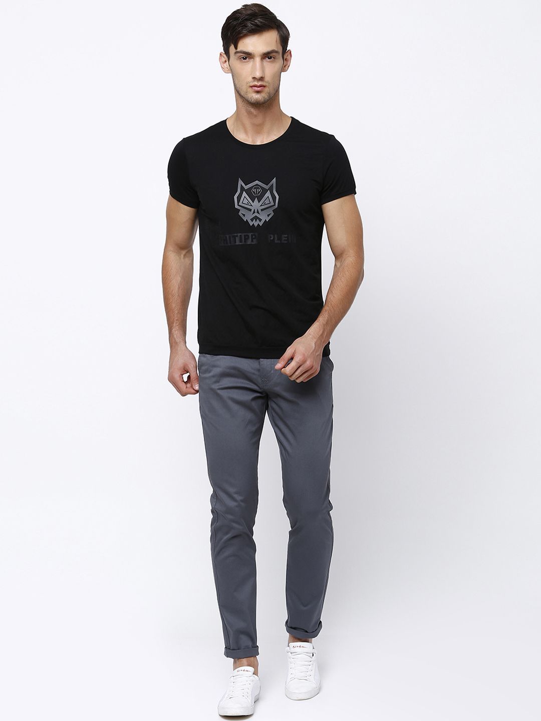 HIGHLANDER Men Grey Slim Fit Trousers