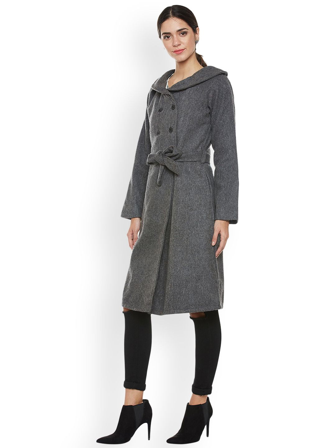 Athena Women Grey Trenchcoat