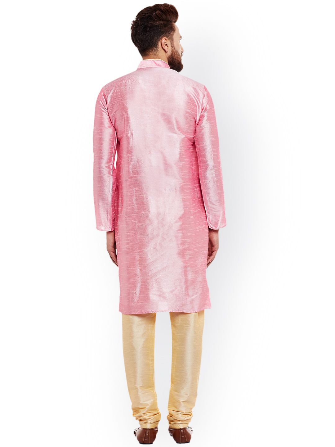 SOJANYA Men Pink Solid Kurta Lurus