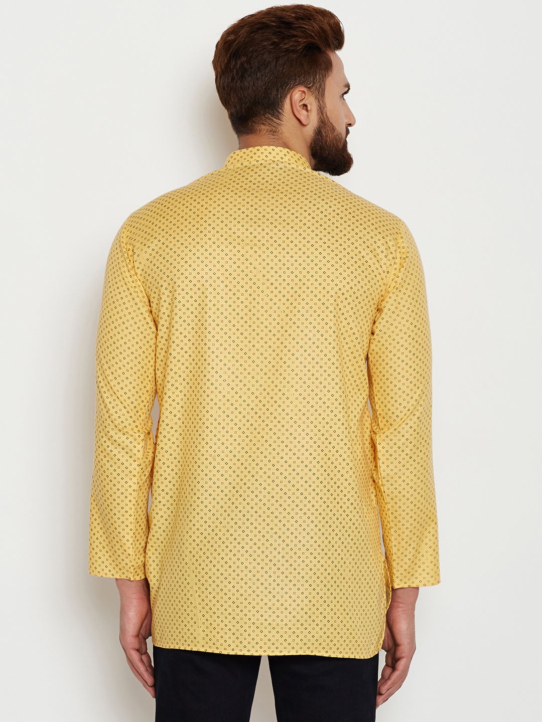 SOJANYA Lelaki Yellow Printed Straight Kurta