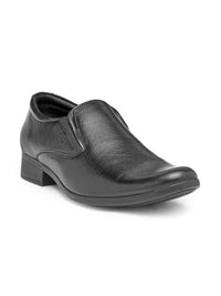 Red Chief Men Black Leather Semiformal Slip-Ons