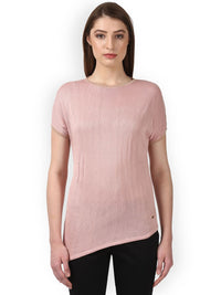 Park Avenue Men Red Solid Round Neck T-shirt