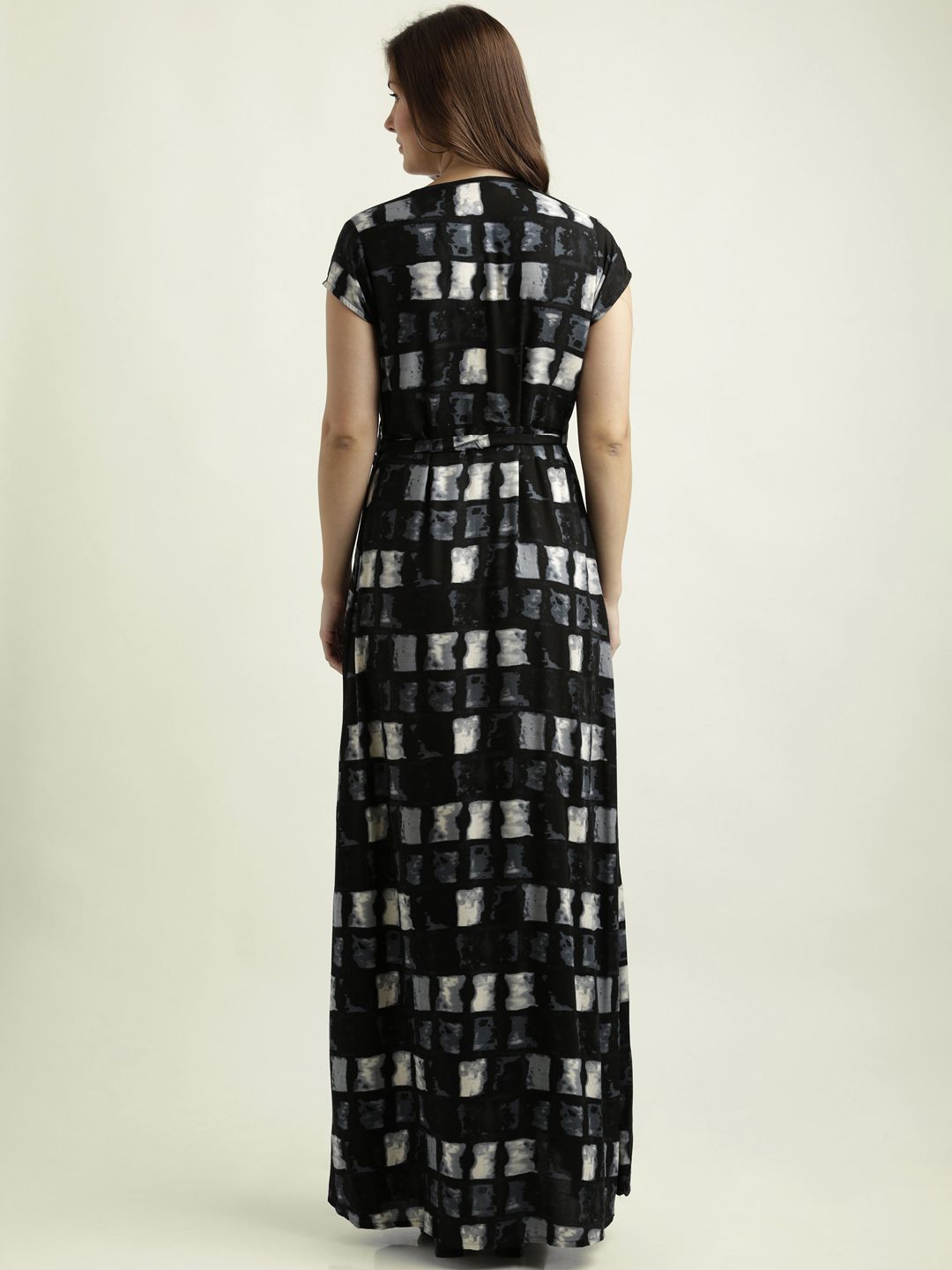 Miss Chase Women Black Printed Wrap Dress