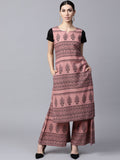Gerua By Libas Women Pink Black Printed Kurta with Palazzos