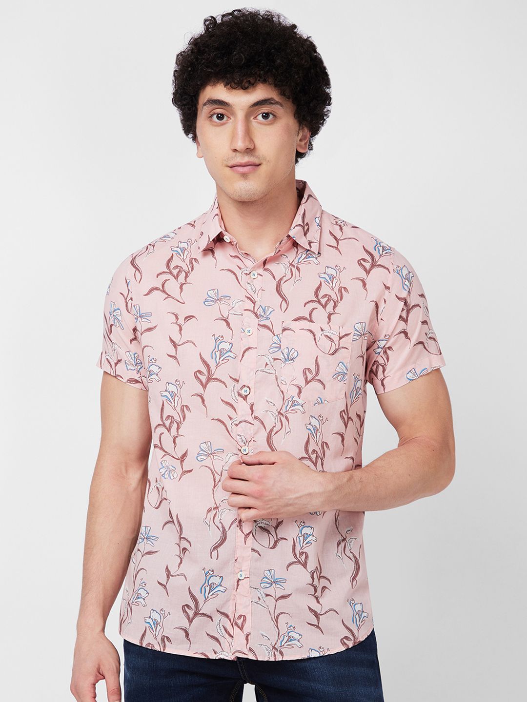 SPYKAR Floral Printed Cotton Shirt