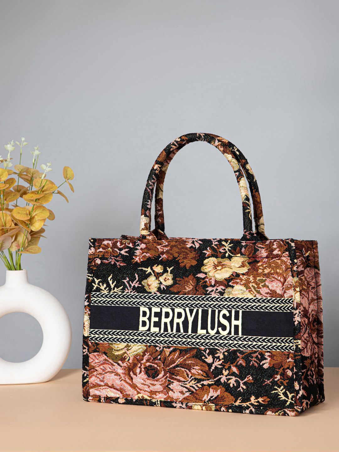 Berrylush Printed Structured Tote Bag